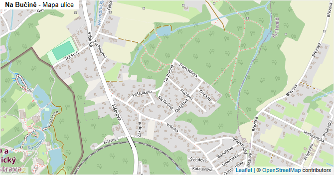 Na Bučině - mapa ulice