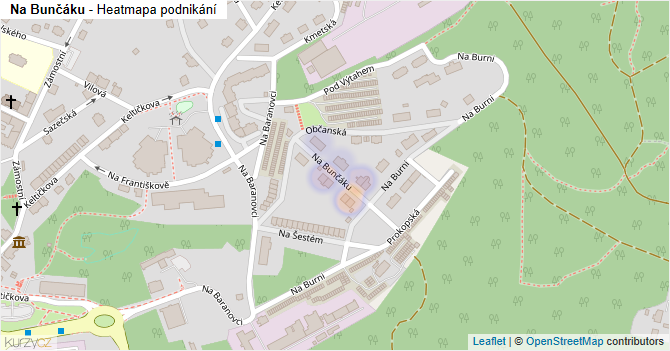 Na Bunčáku - mapa podnikání