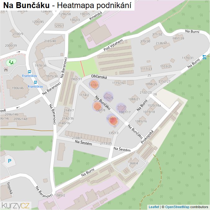 Mapa Na Bunčáku - Firmy v ulici.