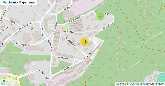 Na Burni - mapa firem