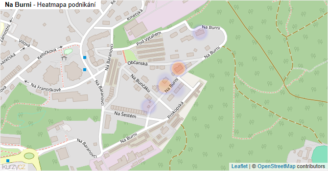Na Burni - mapa podnikání
