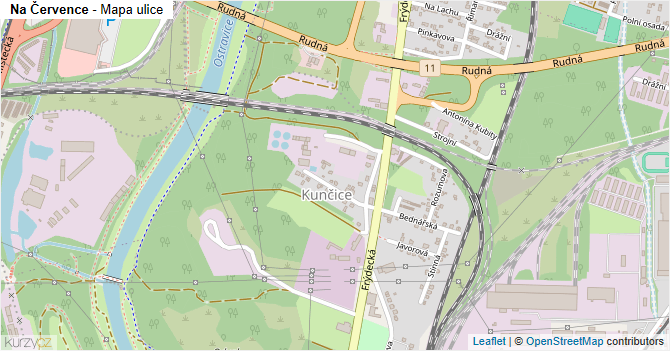 Na Července - mapa ulice