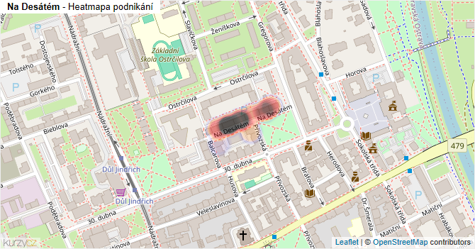 Na Desátém - mapa podnikání