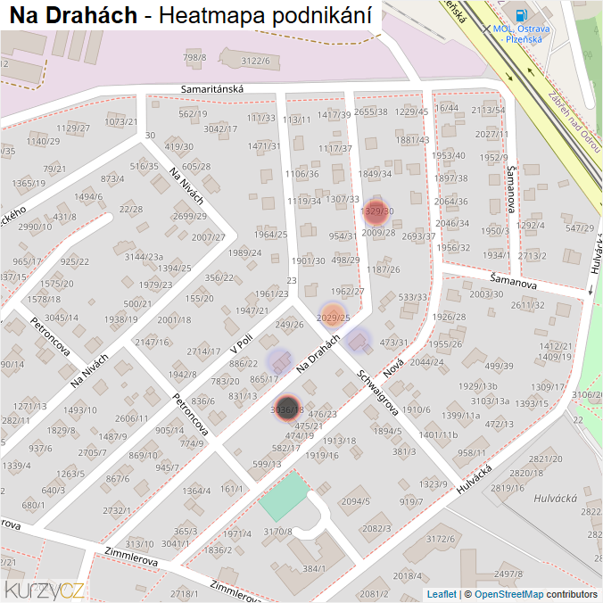 Mapa Na Drahách - Firmy v ulici.