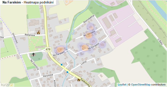 Na Farském - mapa podnikání