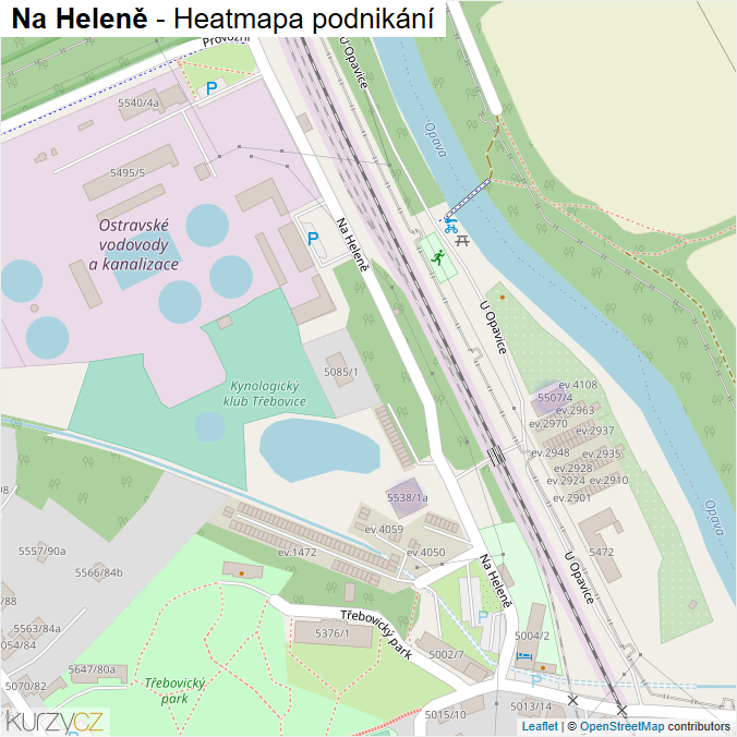 Mapa Na Heleně - Firmy v ulici.