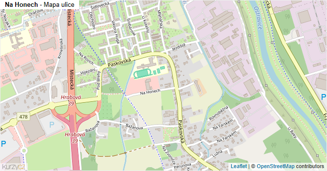 Na Honech - mapa ulice