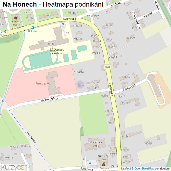Mapa Na Honech - Firmy v ulici.