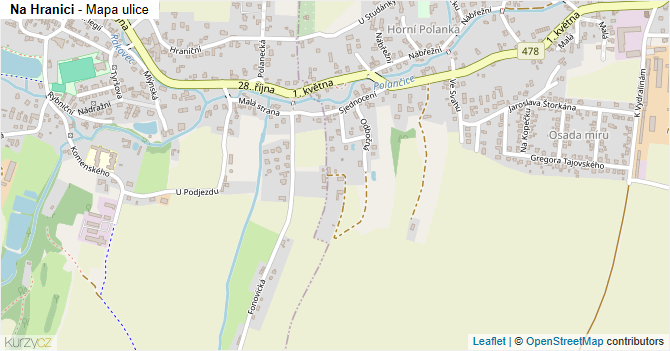 Na Hranici - mapa ulice