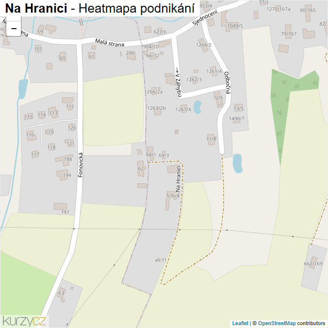Mapa Na Hranici - Firmy v ulici.