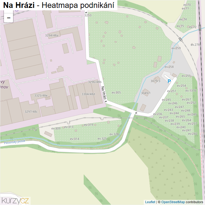 Mapa Na Hrázi - Firmy v ulici.