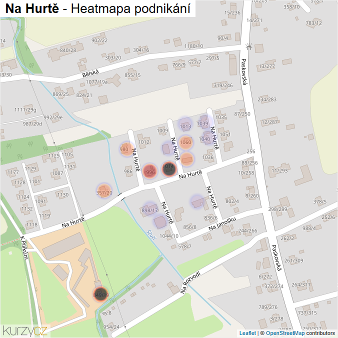Mapa Na Hurtě - Firmy v ulici.