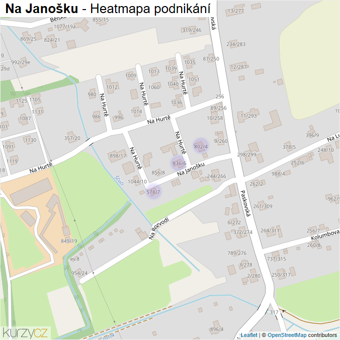 Mapa Na Janošku - Firmy v ulici.