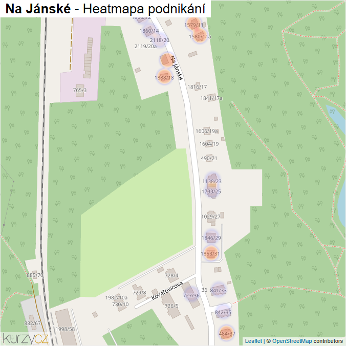 Mapa Na Jánské - Firmy v ulici.