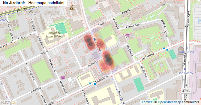 Na Jízdárně - mapa podnikání