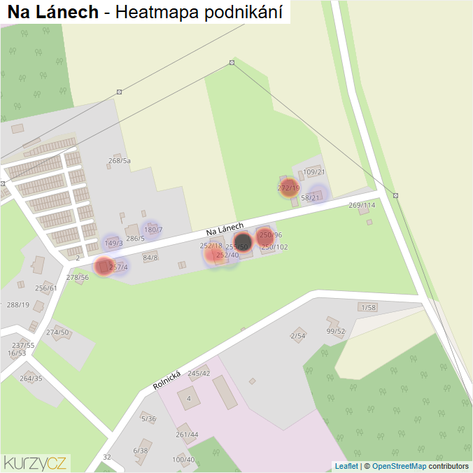 Mapa Na Lánech - Firmy v ulici.