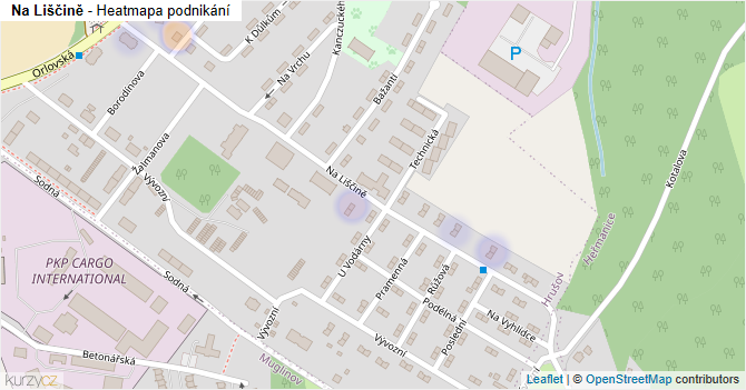 Na Liščině - mapa podnikání