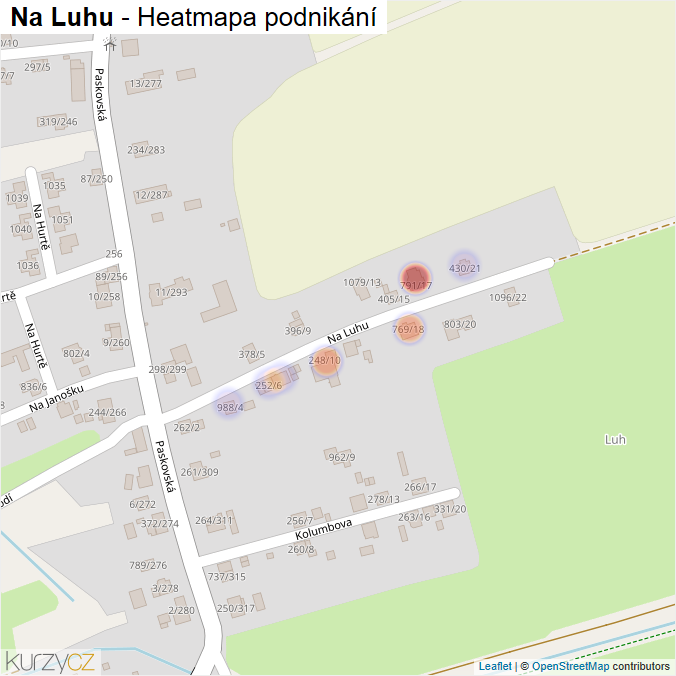 Mapa Na Luhu - Firmy v ulici.