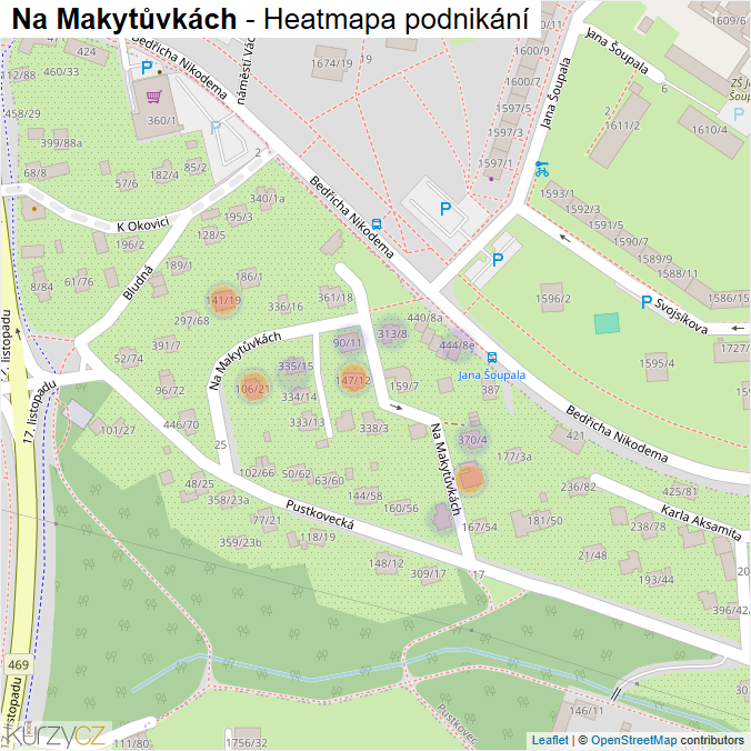 Mapa Na Makytůvkách - Firmy v ulici.