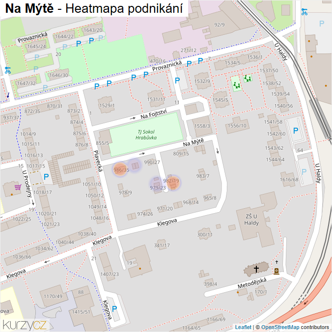 Mapa Na Mýtě - Firmy v ulici.