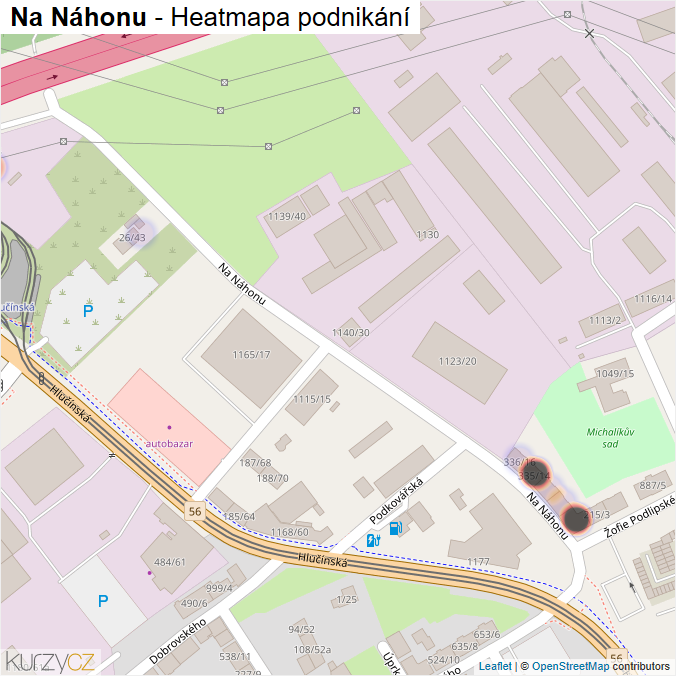Mapa Na Náhonu - Firmy v ulici.