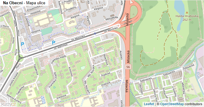 Na Obecní - mapa ulice