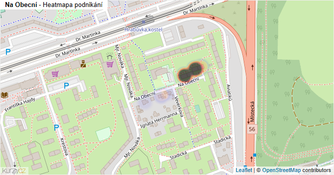 Na Obecní - mapa podnikání