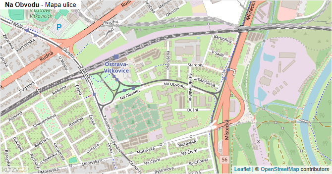 Na Obvodu - mapa ulice