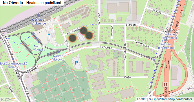 Na Obvodu - mapa podnikání