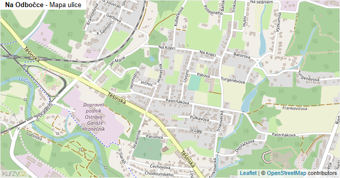Na Odbočce - mapa ulice