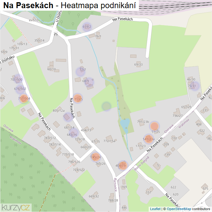 Mapa Na Pasekách - Firmy v ulici.