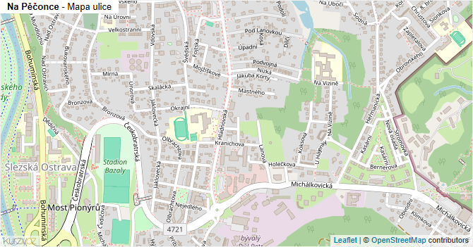 Na Pěčonce - mapa ulice