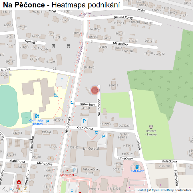 Mapa Na Pěčonce - Firmy v ulici.