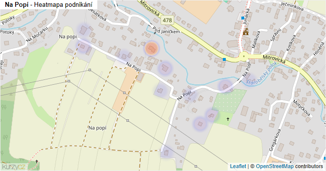 Na Popí - mapa podnikání