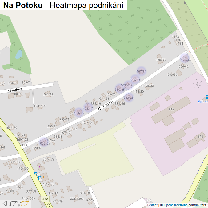 Mapa Na Potoku - Firmy v ulici.
