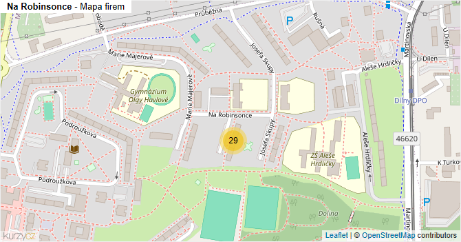 Na Robinsonce - mapa firem