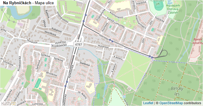 Na Rybníčkách - mapa ulice