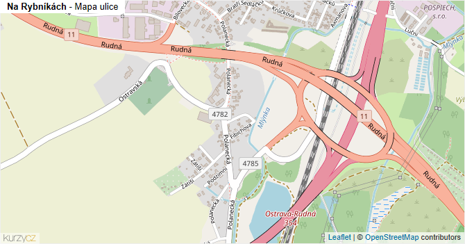 Na Rybníkách - mapa ulice