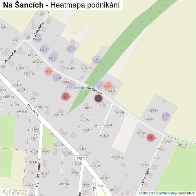 Mapa Na Šancích - Firmy v ulici.