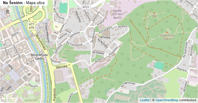 Na Šestém - mapa ulice