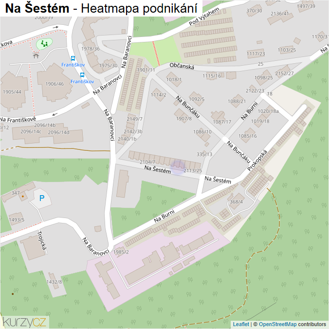 Mapa Na Šestém - Firmy v ulici.
