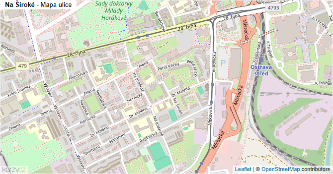 Na Široké - mapa ulice