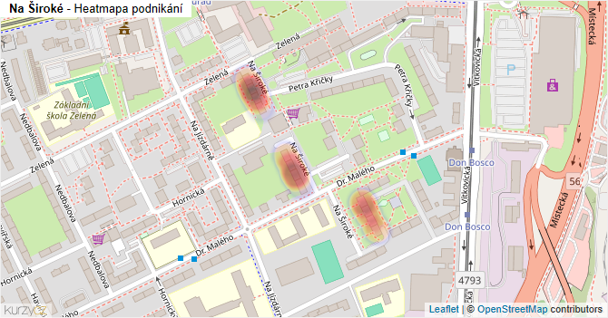 Na Široké - mapa podnikání