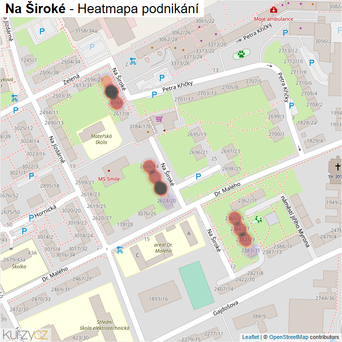 Mapa Na Široké - Firmy v ulici.