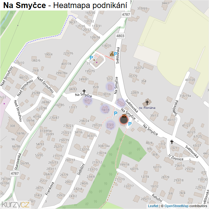 Mapa Na Smyčce - Firmy v ulici.