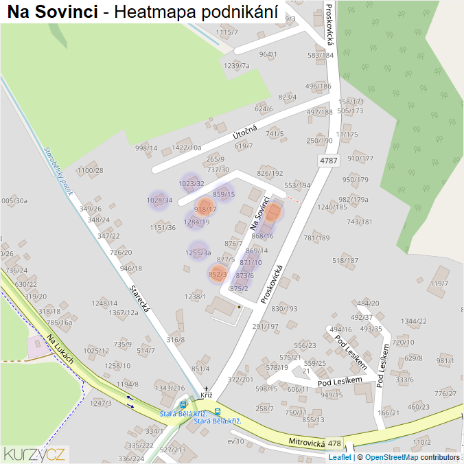 Mapa Na Sovinci - Firmy v ulici.