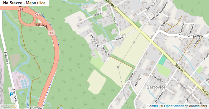 Na Stezce - mapa ulice