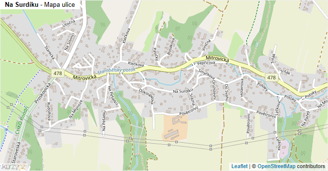 Na Surdíku - mapa ulice