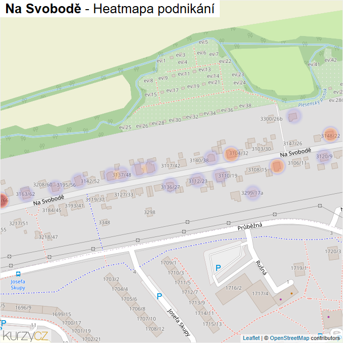 Mapa Na Svobodě - Firmy v ulici.
