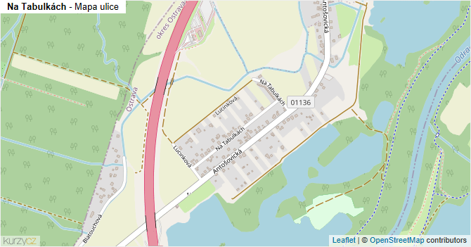 Na Tabulkách - mapa ulice